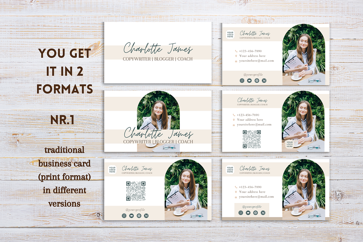 Coach Business Card Canva Template, a Business Card Template by Golden Horizons Studio (Photo 4 of 10)