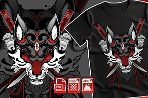 Kitsune Mask T-shirt design