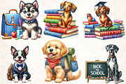 Back to School Dogs Clipart, an Animal Illustration by DreamCafeArt (Thumbnail 2 of 5)
