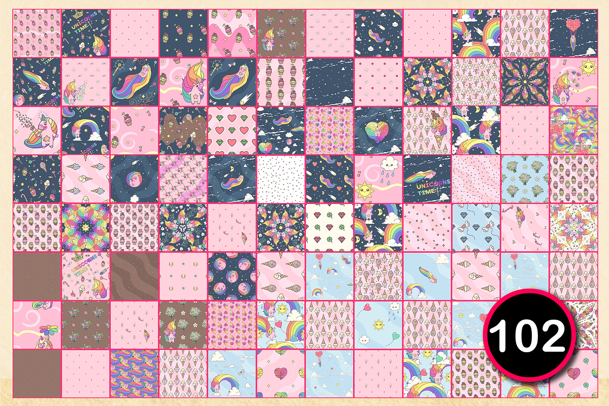 vector BIG seamless patterns SET u, a Pattern Graphic by WINDmade (Photo 2 of 10)