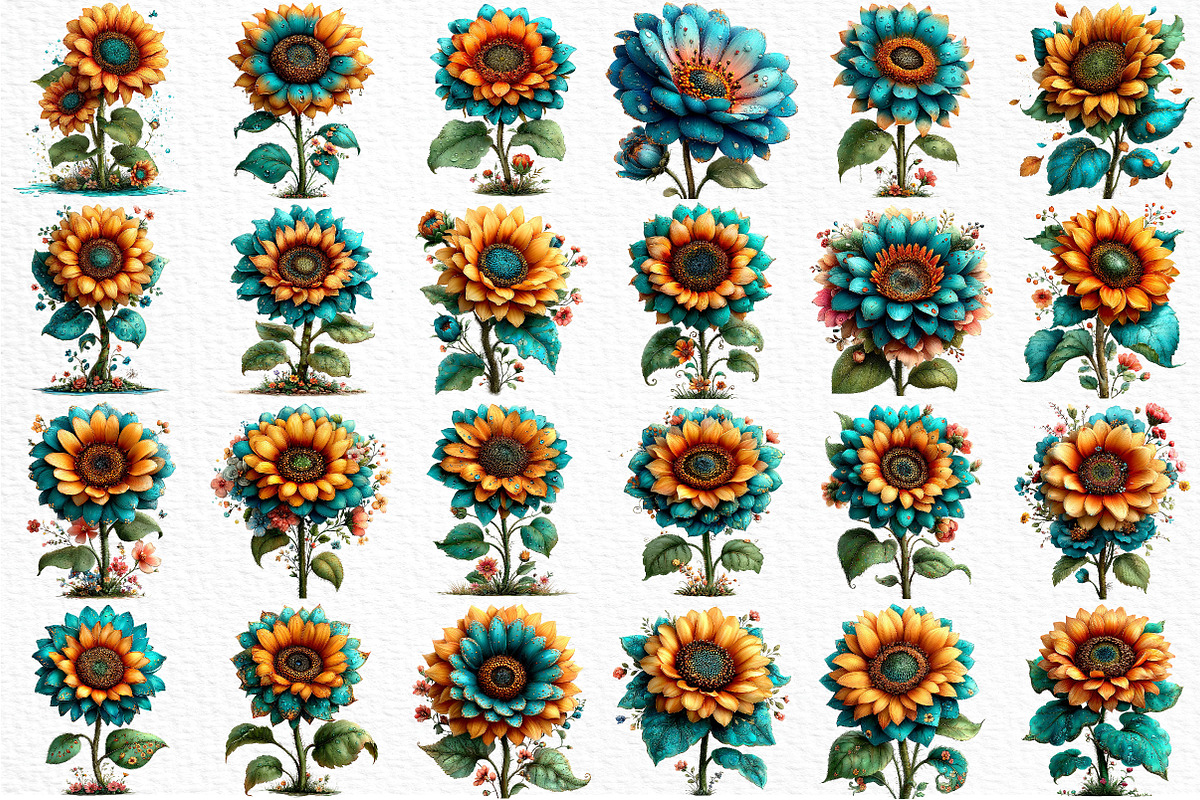 Whimsical Spring Sunflower Clipart, an Illustration by Craft Nest (Photo 5 of 11)