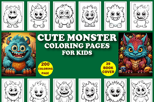 200 Cute Monster Coloring Pages for, a Stationery Template by Design Station