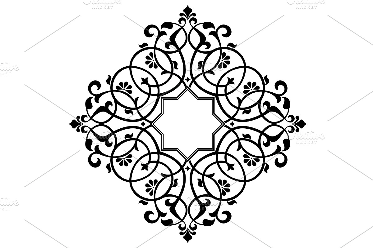 Black vector pattern on a white, a Decorative Illustration by RODINA (Photo 1 of 3)