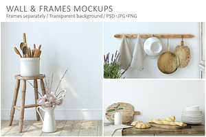 COUNTRY KITCHEN Wall&Frame Mockups, a Print Template by MyHomeMockups