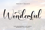 Wonderful | Script Font, a Handwritten Font by Scratchones (Thumbnail 1 of 9)