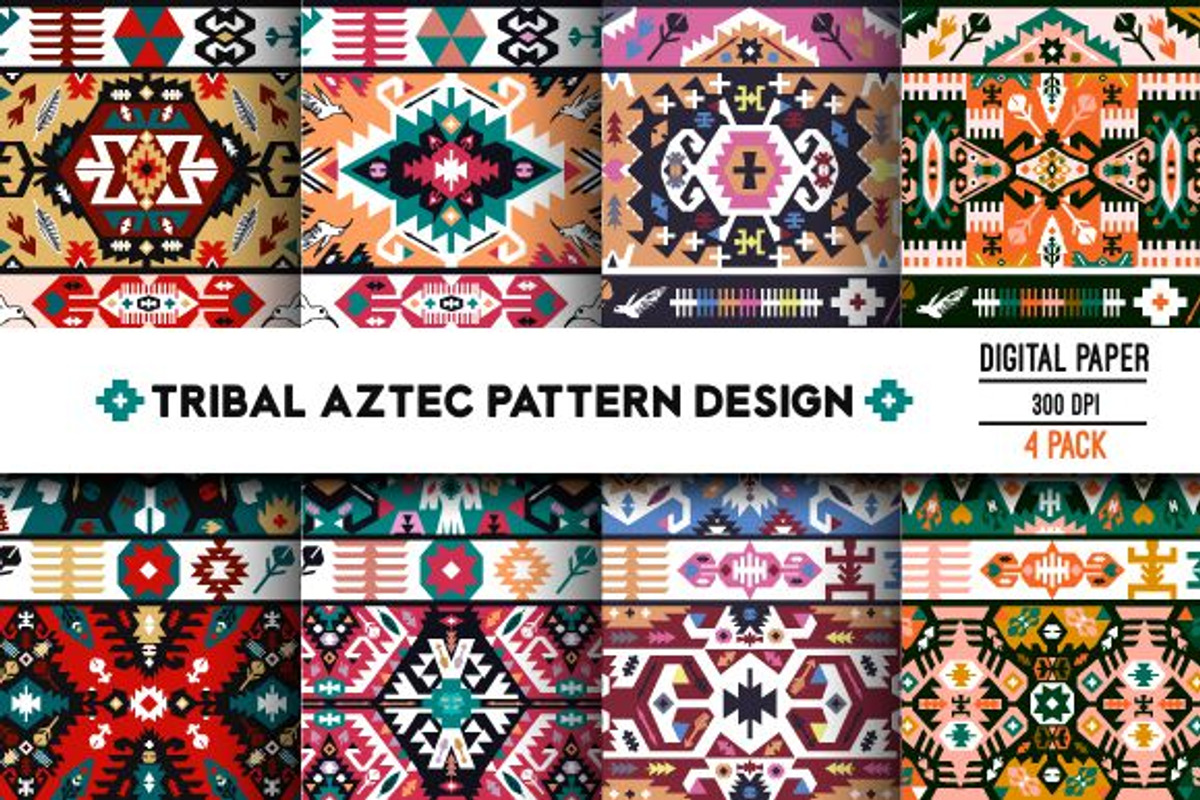 Collection Bright Aztec Patterns, a Pattern Graphic by tomuato (Photo 1 of 5)