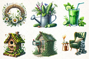 Green Summer Cottagecore Clipart, an Illustration by Pixels.Craft (Thumbnail 2 of 7)