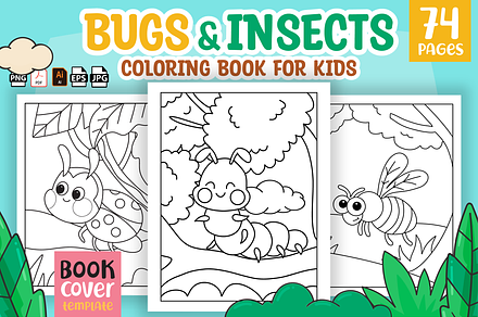 Cute Bugs and Insects Coloring Book