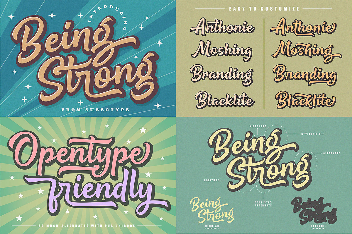 Vintage Retro Font Bundle, a Font by Subectype Studio (Photo 6 of 8)