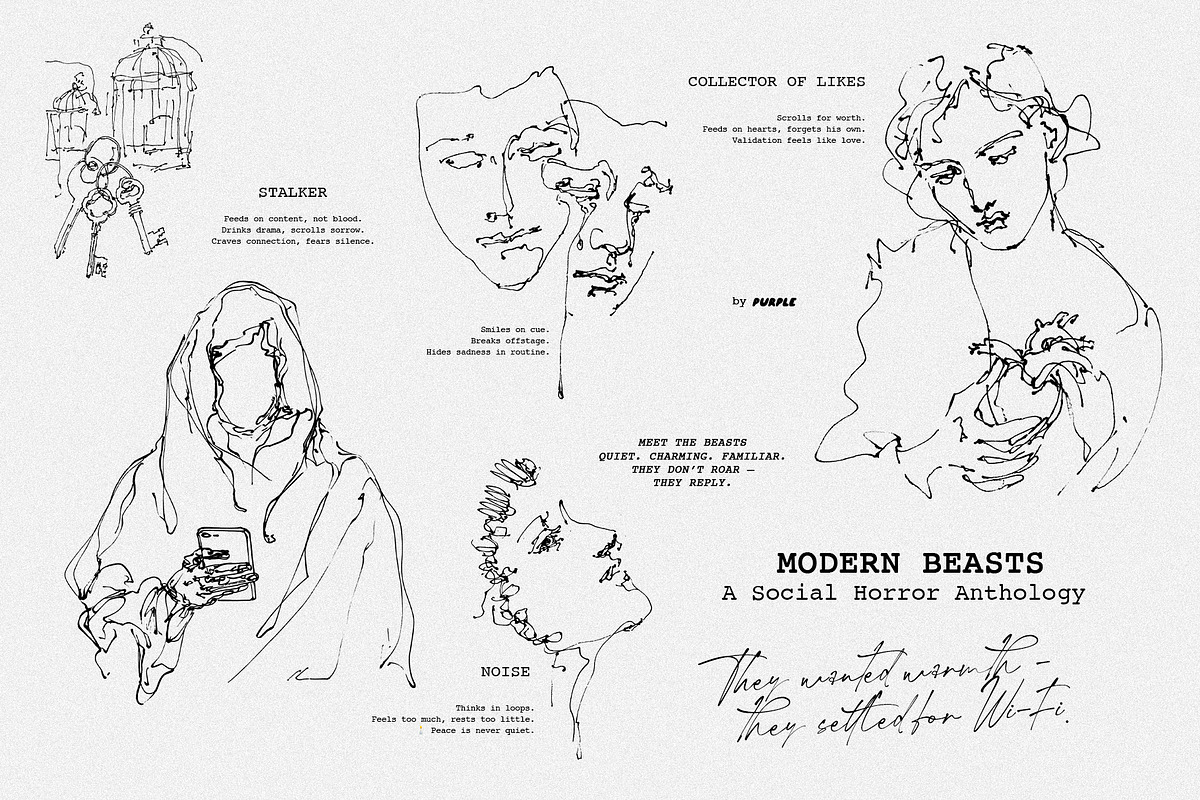 Modern Beasts: Social Horror, a Person Illustration by Purple (Photo 6 of 10)