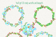 Watercolor hand drawn floral kit, an Illustration by Erifilia (Thumbnail 3 of 4)