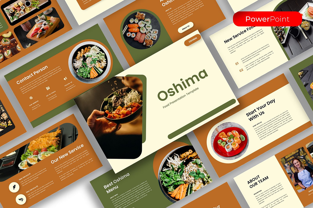 Oshima– Food PowerPoint Template, a Presentation Template by kreatifreya (Photo 1 of 4)