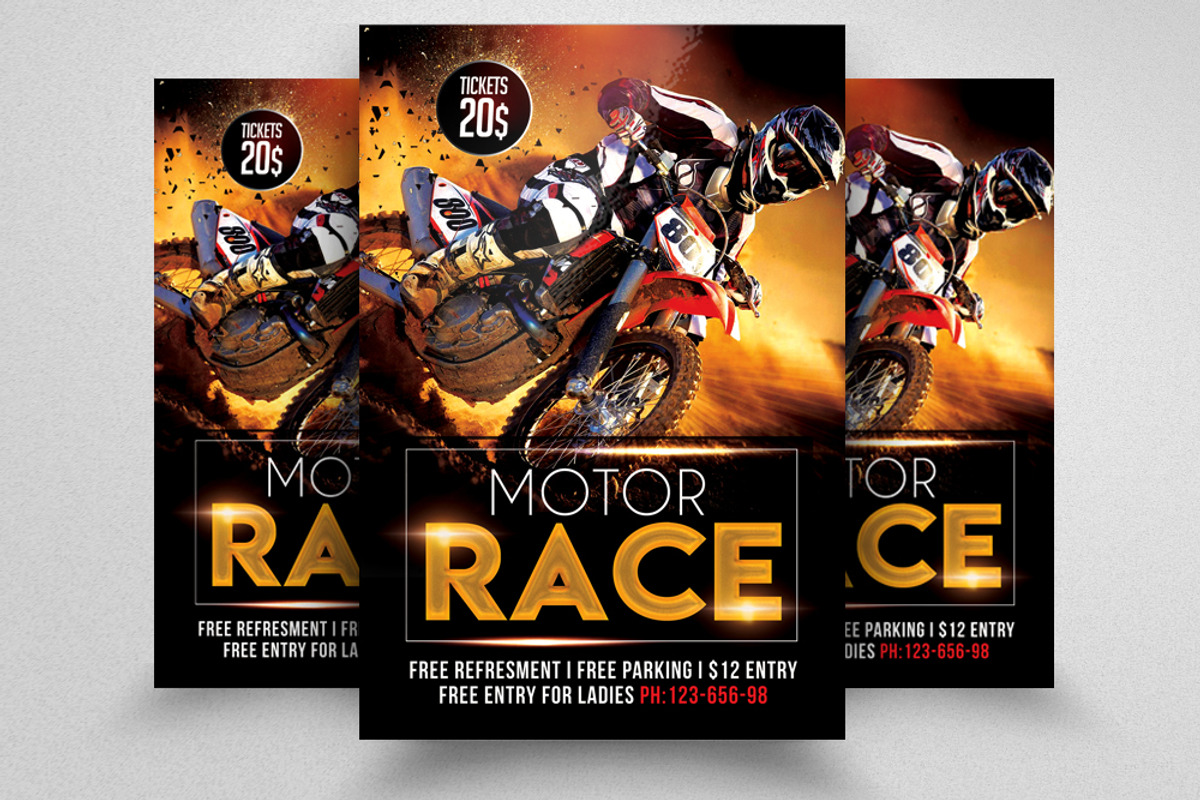 Motor Bike Racing Flyer Template, a Flyer Template by Design Up