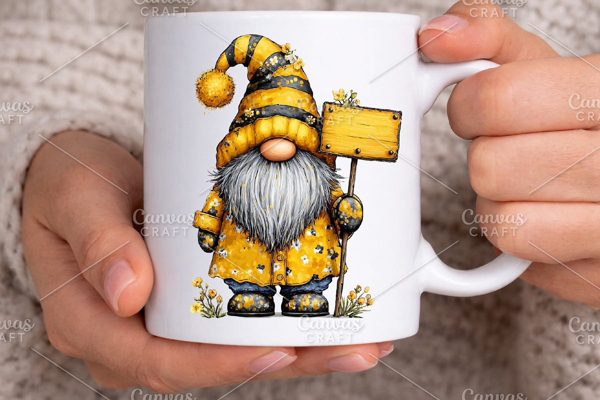 Cute Bee Gnome Sublimation Clipart, an Illustration by Canvas Craft (Photo 5 of 7)