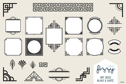 25 x Art Deco Black Vector Elements