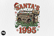 Santa's Playlist 1995 Christmas PNG, a Seasonal Illustration by CraftArtStudio (Thumbnail 1 of 4)