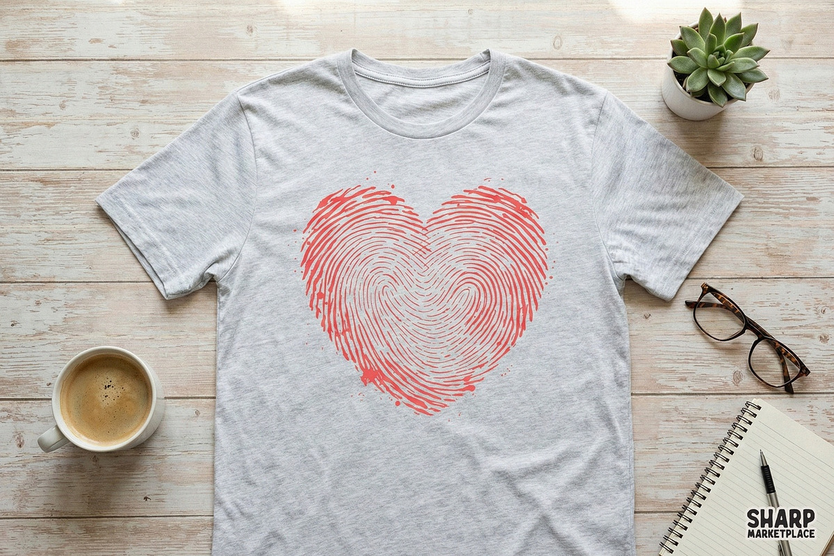 Heart Fingerprint PNG, Unique Love, an Illustration by SharpMarketplace (Photo 3 of 4)