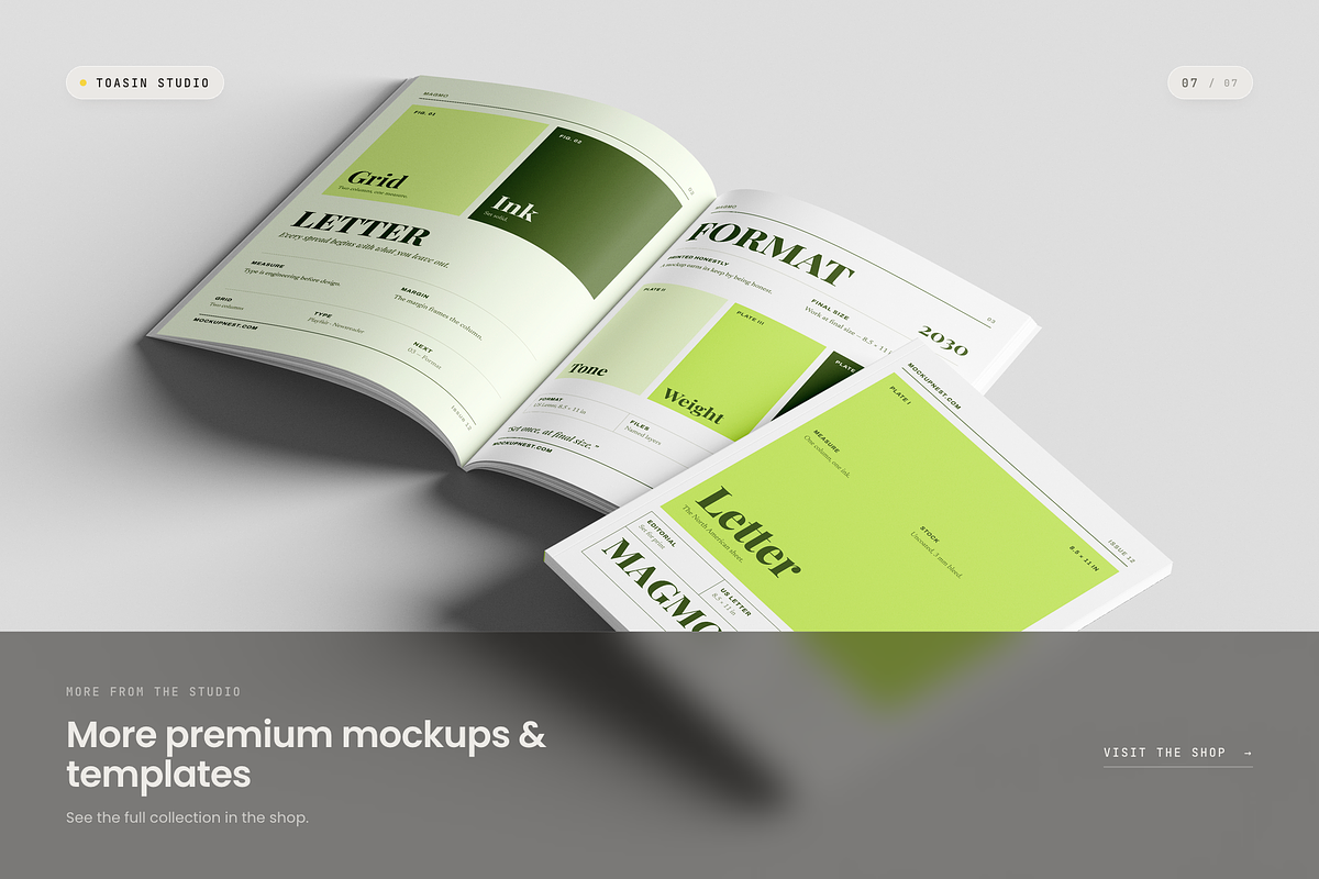 US Letter Magazine Mockup, a Books & Magazine Mockup by Toasin Studio (Photo 7 of 7)