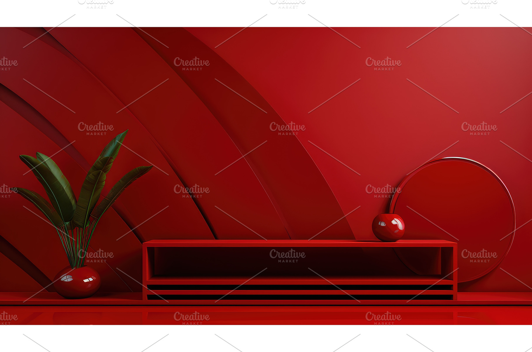 geometric modern background red ai, an Abstract Photo by pikepicture