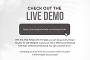 Artist Portfolio Website for Wix, a Landing Page Template by Parrot Designs (Thumbnail 3 of 4)