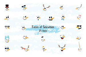 Snowman Faces clip art