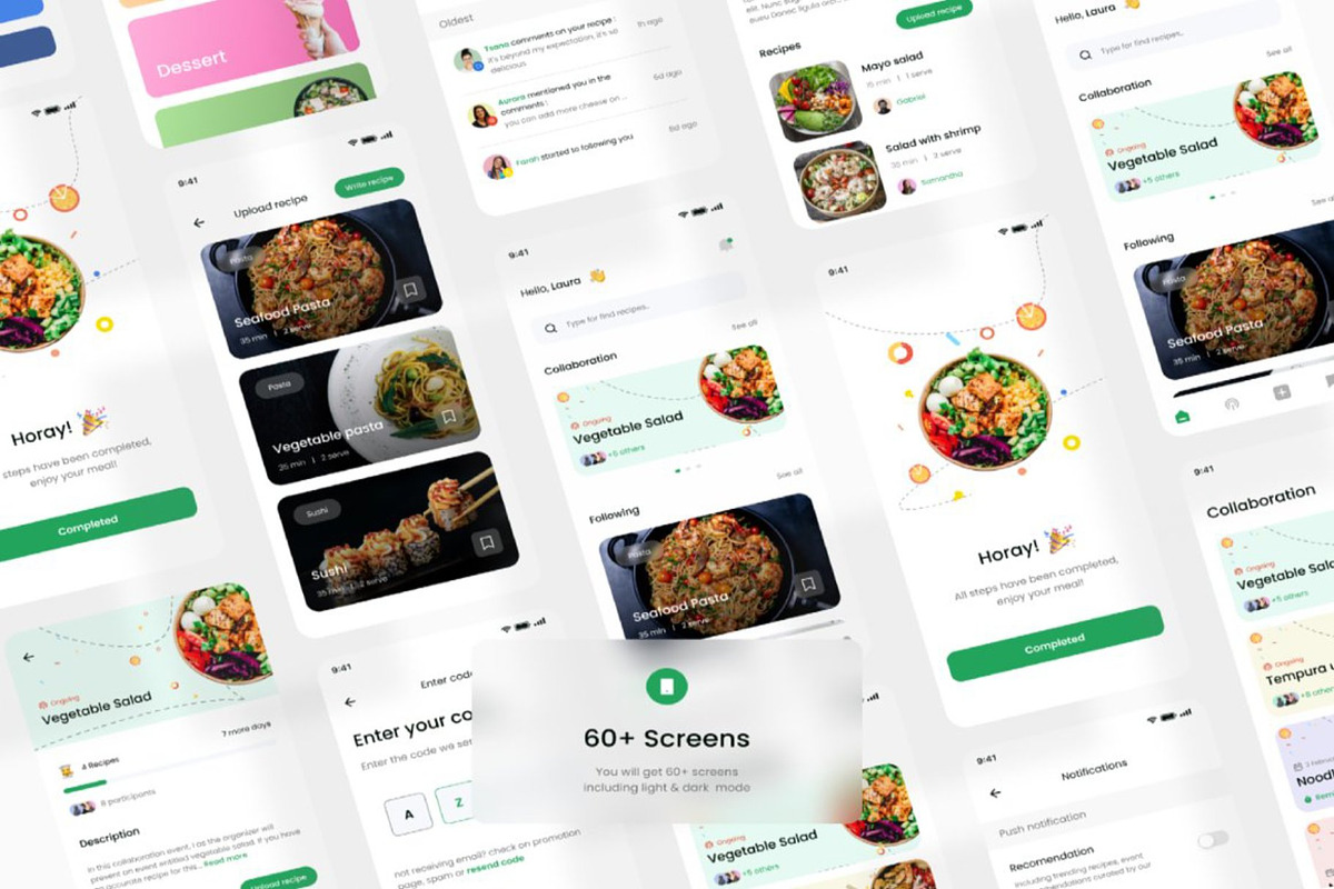 Food Recipe UI KIT, an UI Kit Template by Lumina_ui_ux202 (Photo 2 of 6)