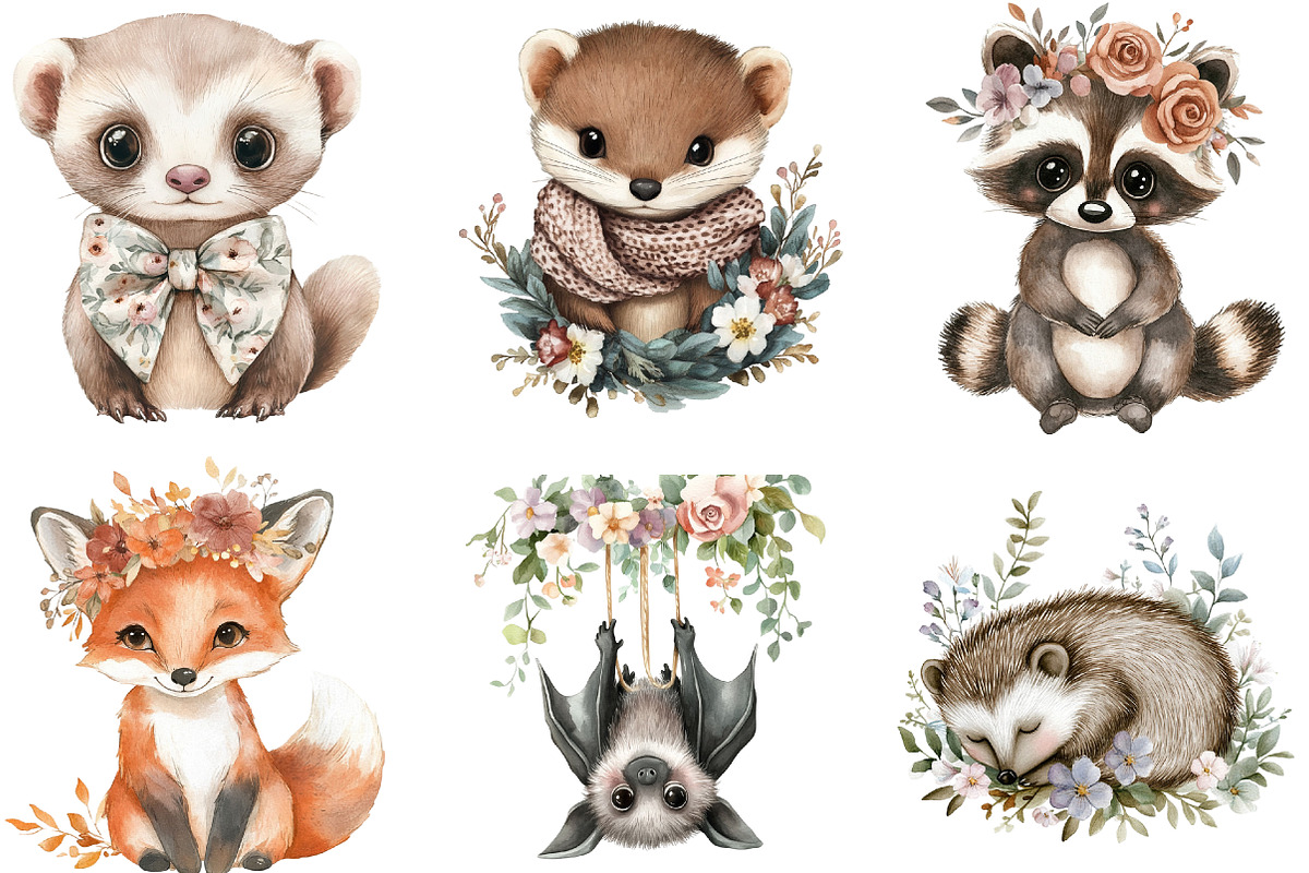 Charming Fairy Woodland Animals, an Illustration by Watercolor design (Photo 4 of 4)
