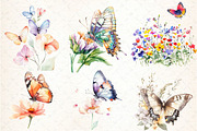 Butterfly Flowers Sublimation Clipar, an Illustration by DreamCafeArt (Thumbnail 2 of 5)