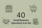 40 Small Business Icon Set, an Outline Icon by adenpinkstore (Thumbnail 1 of 13)
