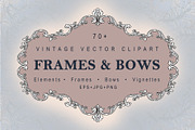 Vintage Vector Frames & Bows, a Decorative Illustration by EL_SUHOVA (Thumbnail 1 of 11)