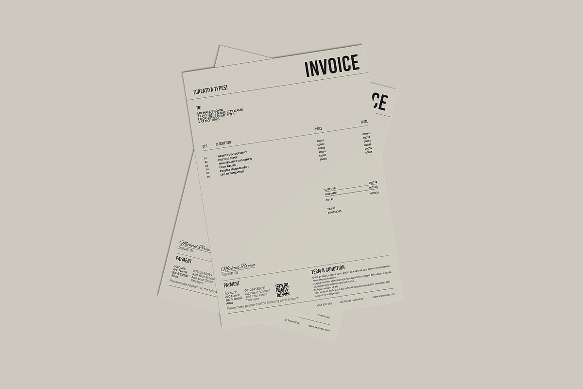 Invoice Template, an Invitation Template by Creatiya Type (Photo 4 of 4)