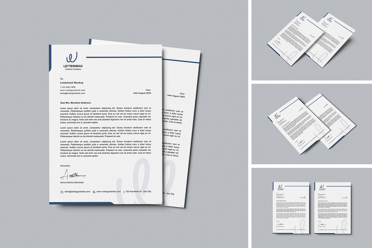 Letterhead Mockup, an Advertising Mockup by xavier_studio (Photo 1 of 5)