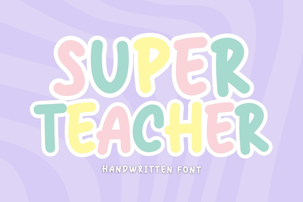 Super Teacher is a handwritten font, a Handwritten Font by Brown Cupple (Photo 1 of 6)