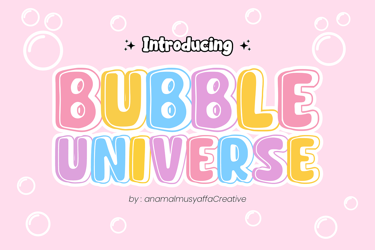 Bubble Universe - Display Font, a Font by KiddoGlyphs Studio (Photo 1 of 5)