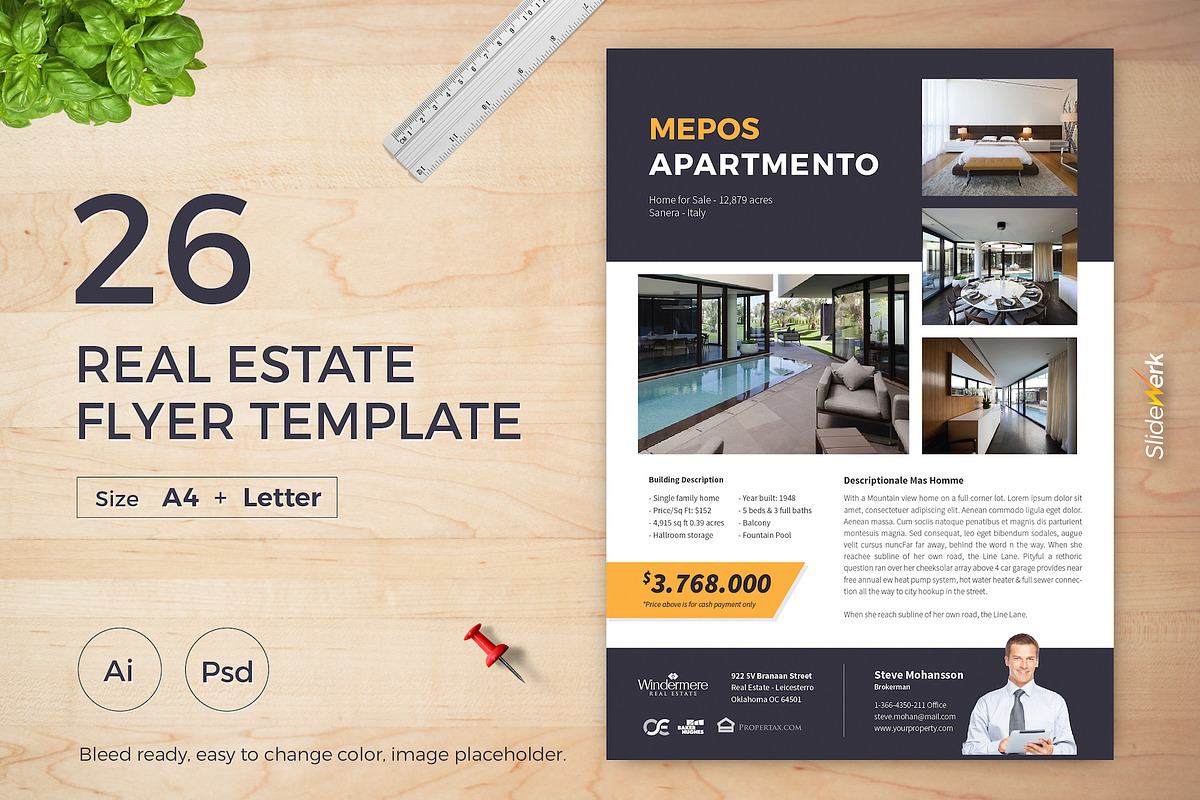 Real Estate Flyer 26, a Flyer Template by Slidewerk