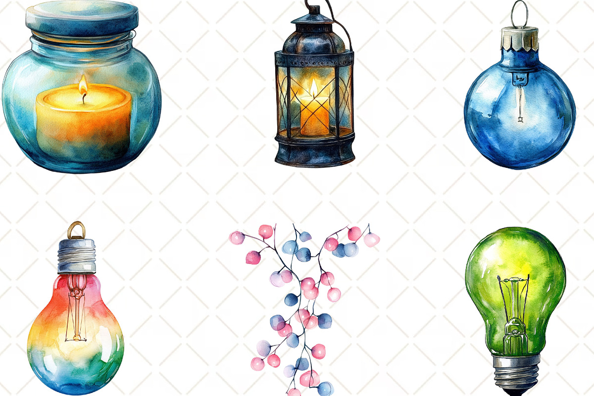 Christmas Light Clipart, an Illustration by Black Bird Studio (Photo 2 of 6)