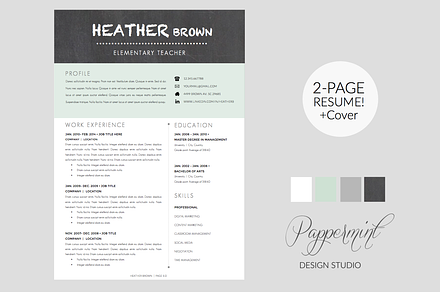Resume Template + Cover Letter WORD