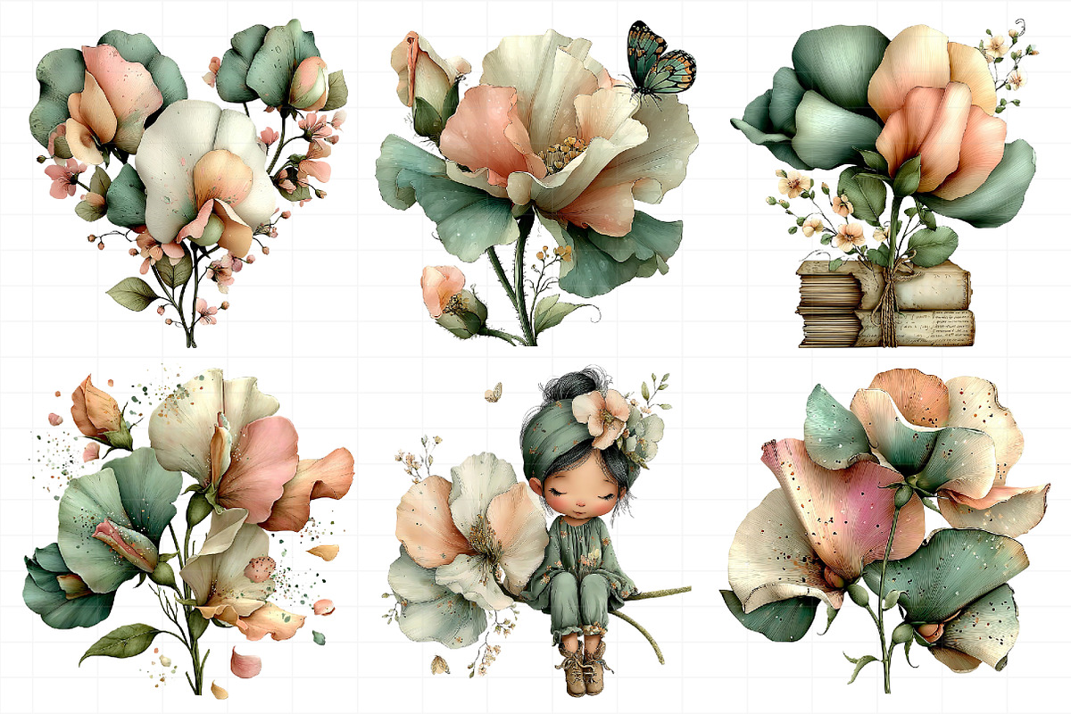 Spring Sweet Peas Flower Clipart, an Illustration by Daily.Designs (Photo 7 of 8)