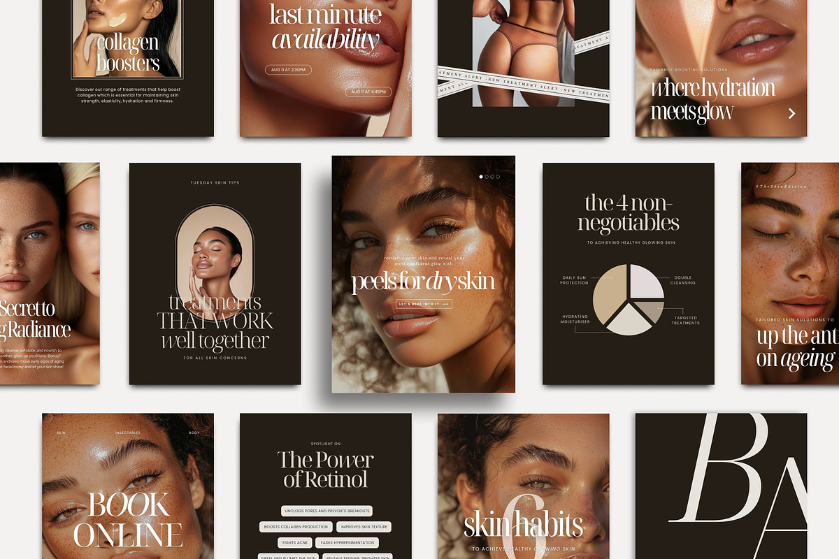 650 Skincare Instagram Templates, a Social Media Template by COCO Designs (Photo 1 of 26)