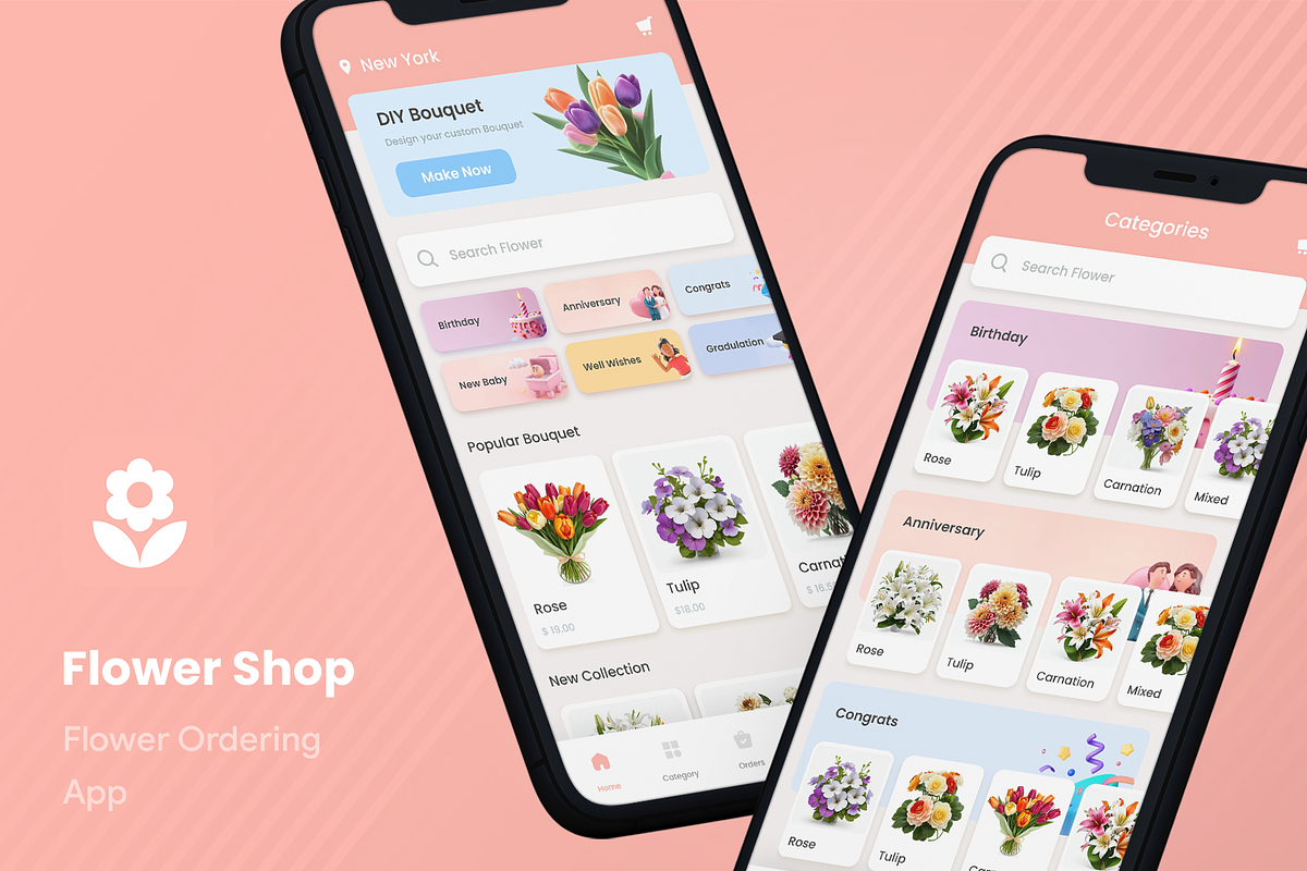 Flower Ordering App | Flower Shop, an UI Kit Template by Opus LabWorks (Photo 4 of 7)
