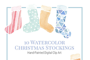 Watercolor Christmas Stockings, an Illustration by Shrimp Salad Circus (Thumbnail 3 of 5)