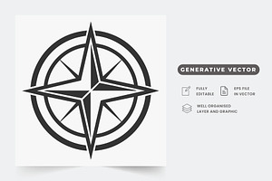 A simple, monochromatic compass desi, a Graphic by Iftikhar Alam