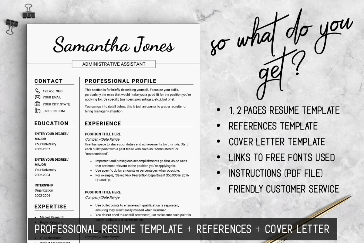 Minimalist RESUME Template // Jones, a Resume Template by LevelUpResume (Photo 3 of 5)