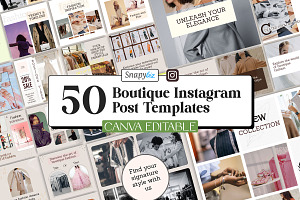 Boutique Fashion Instagram Templates, a Social Media Template by Snapybiz