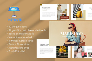 MARISHOP  Fashion Keynote Template, a Presentation Template by Rizki Herdian