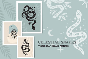 Celestial Magic Snakes. Boho Arts.