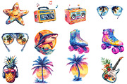90s Retro Summer Sublimation Clipart, an Illustration by Designworld (Thumbnail 2 of 5)