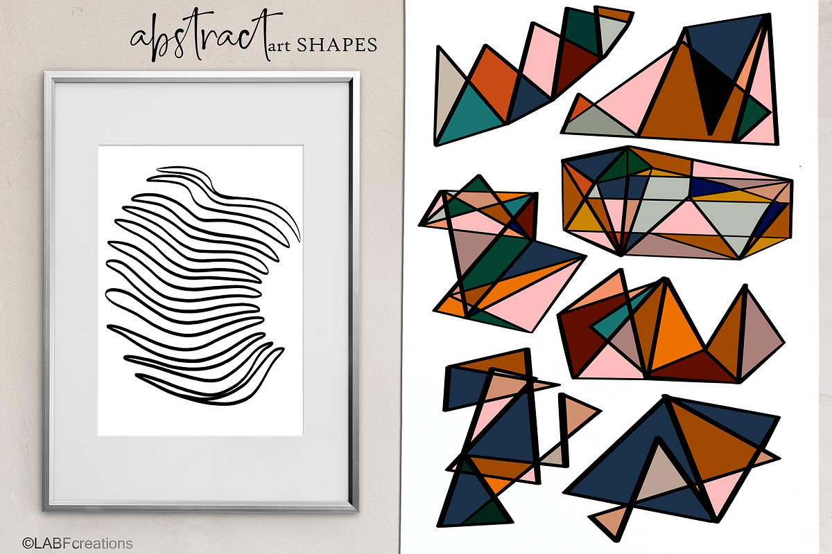 Abstract shape  Oneline art clipart, a Decorative Illustration by LABFcreations (Photo 14 of 15)