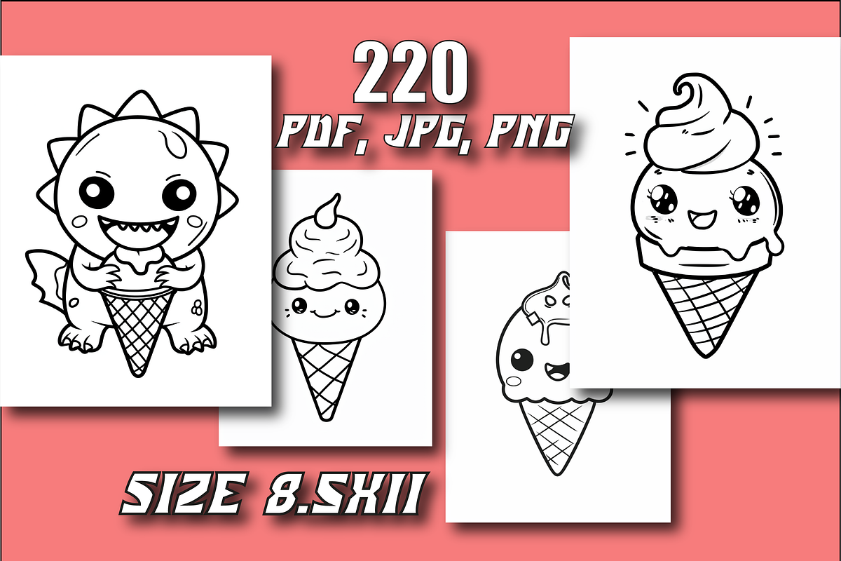 Cute Kawaii Food Coloring Book, an Animal Illustration by Printable Design Store (Photo 3 of 7)