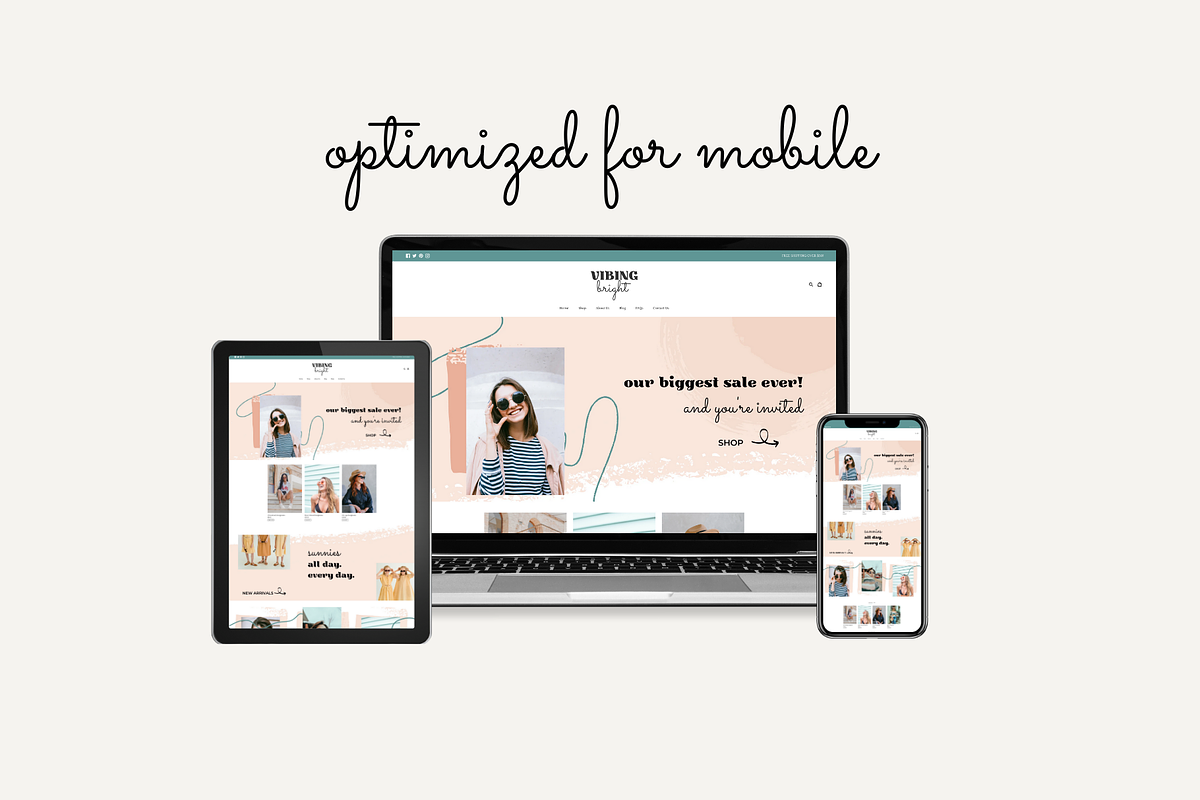 Pink Shopify Theme | Vibing Bright, a Branding & Logo Template by Easy Website Themes (Photo 6 of 9)